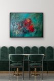 "Optimismus" 
80 x 90 cm, gerahmt, Mixed Media Art auf Leinwand,
Preis: 900,- (derzeit ausgestellt im Blauen Esel im Stadthafen Rostock) - Werke