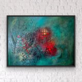 "Optimismus"
80 x 60 cm, gerahmt, Mixed Media Art auf Leinwand
Preis: 900,- (derzeit ausgestellt im Blauen Esel im Stadthafen Rostock) - Werke
