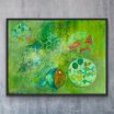 "Freischwimmer", 80 x 60 cm, gerahmt, Mixed-Media Art auf Leinwand, Preis: 1.000,- - Werke